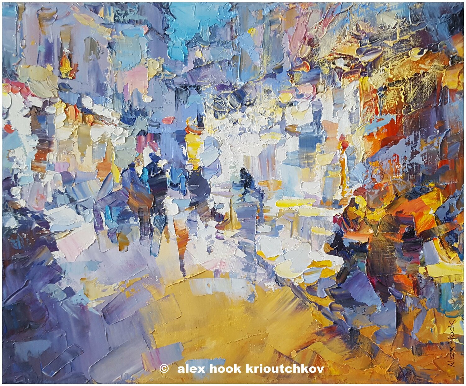 Montmartre at night III Alex Hook Krioutchkov Original painting for sale