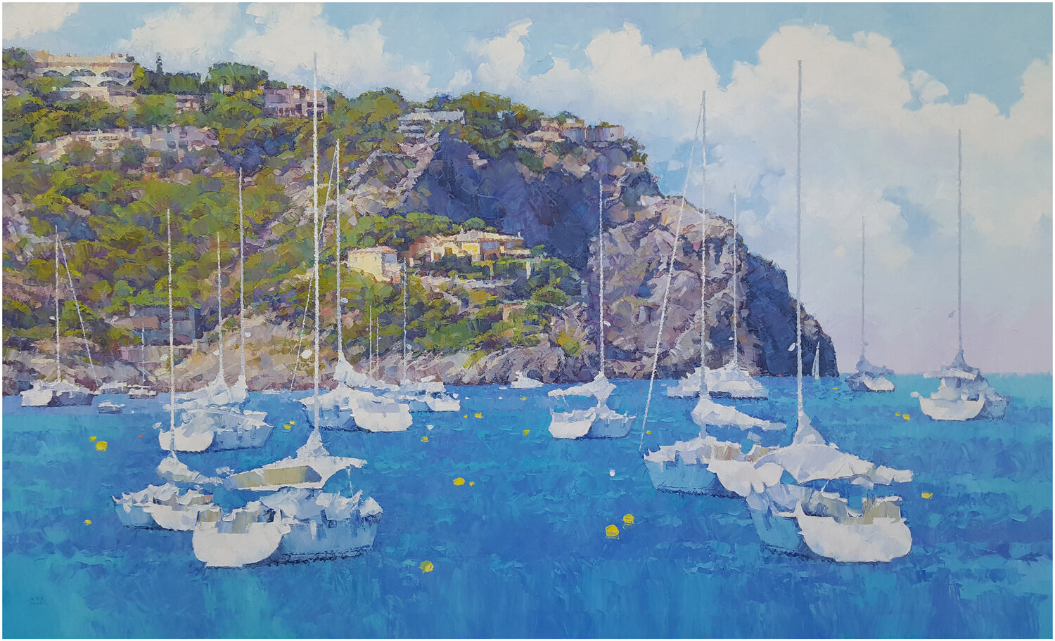 Puerto de Andratx Vs. Mallorca Alex Hook Krioutchkov Original painting for sale