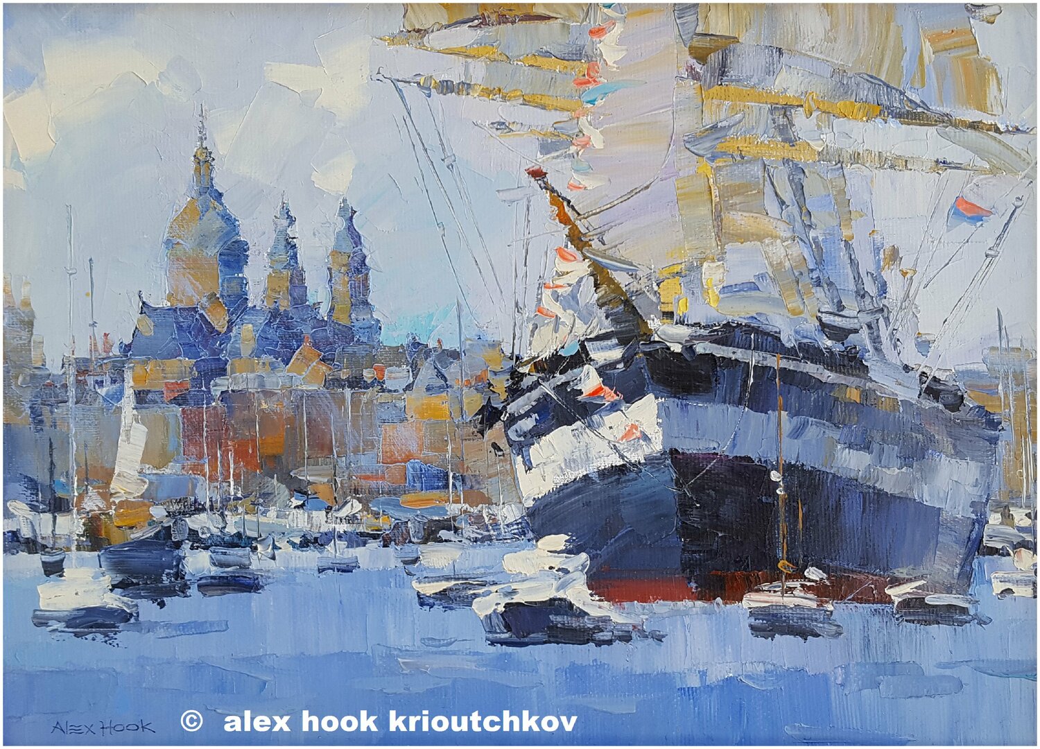 Sail Amsterdam XIII Alex Hook Krioutchkov Original painting for sale