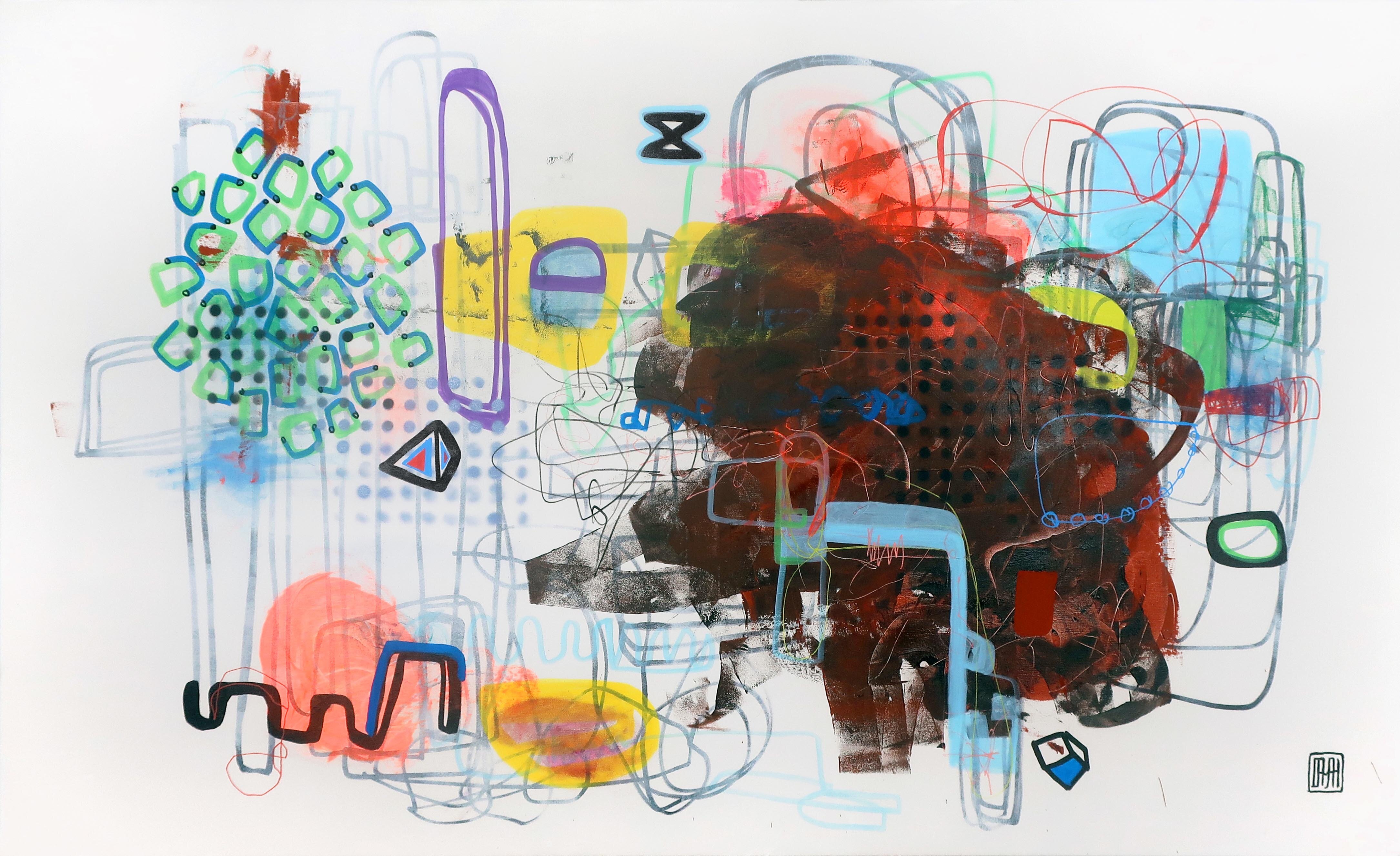 A295 Echoes of a Dismantled Grid by Damian Pavlovic Painting