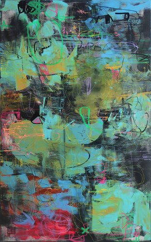 A2862 Contemporary Abstract Informalism by Damian Pavlovic by D Pavlovic, Painting for Sale on Select