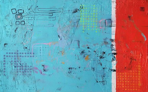 A2722 Contemporary Abstract Informalism by Damian Pavlovic by D Pavlovic, Painting for Sale on Select