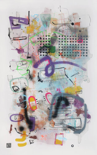 A2752 Contemporary Abstract Informalism by Damian Pavlovic by D Pavlovic, Painting for Sale on Select