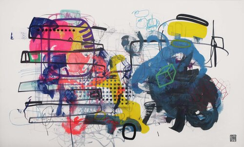 A292 Echoes of a Dismantled Grid by Damian Pavlovic Painting by D Pavlovic, Painting for Sale on Select