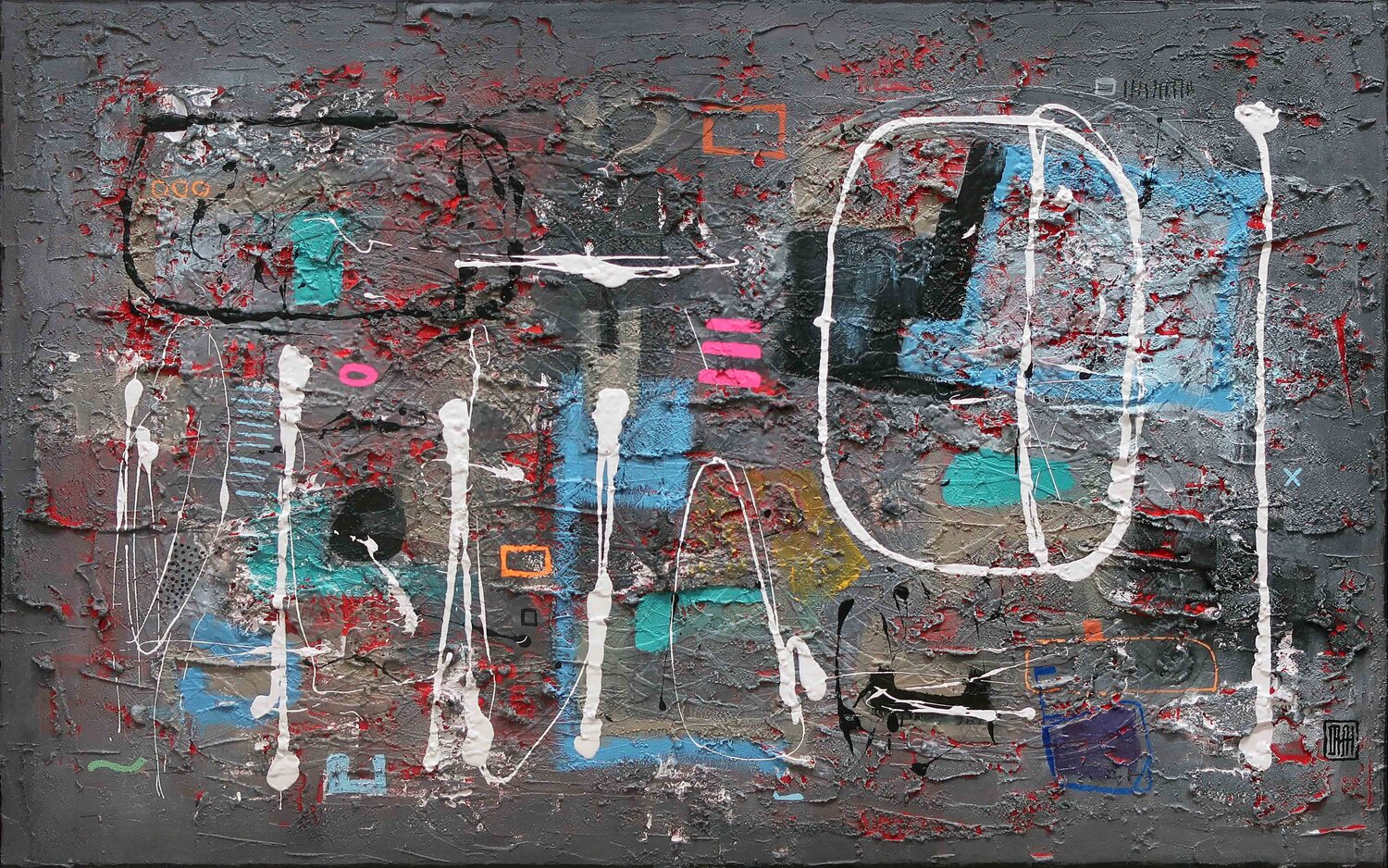 A238 Contemporary Abstract Informalism by Damian Pavlovic D Pavlovic Original painting for sale