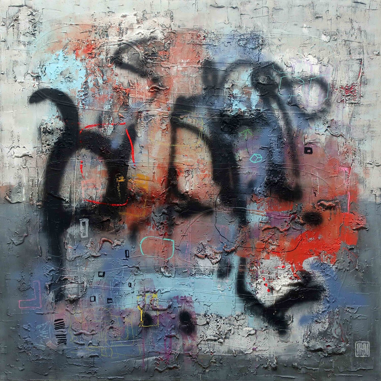 A282 Immersive gestural abstract by Damian Pavlovic D Pavlovic Original painting for sale