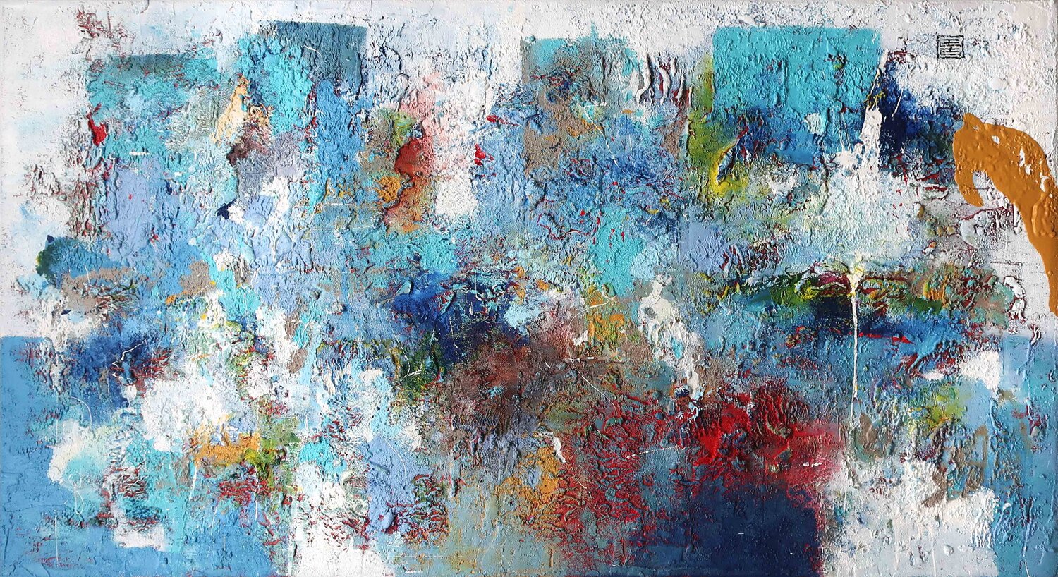 A2832 Contemporary Abstract Informalism by Damian Pavlovic D Pavlovic Original painting for sale
