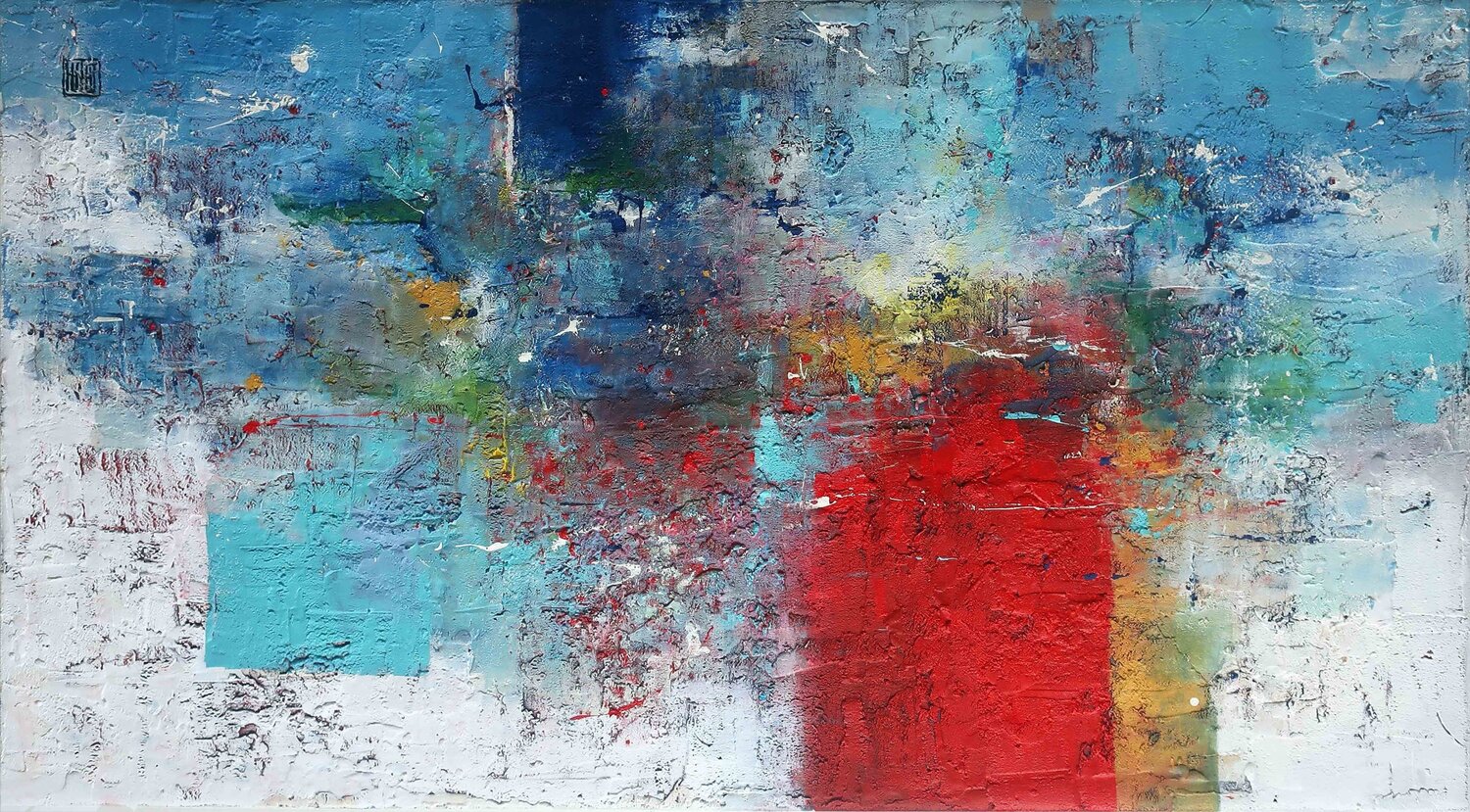 A2842 Contemporary Abstract Informalism by Damian Pavlovic D Pavlovic Original painting for sale