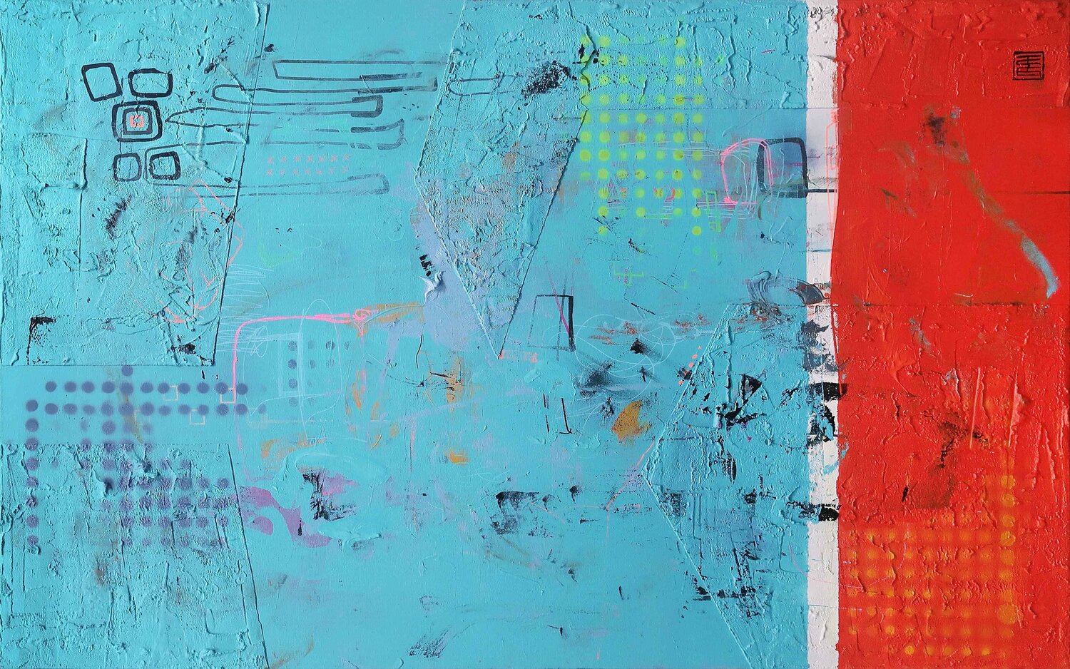 A2722 Contemporary Abstract Informalism by Damian Pavlovic D Pavlovic Original painting for sale
