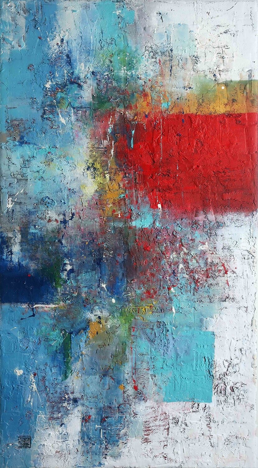 A2840 Contemporary Abstract Informalism by Damian Pavlovic D Pavlovic Original painting for sale