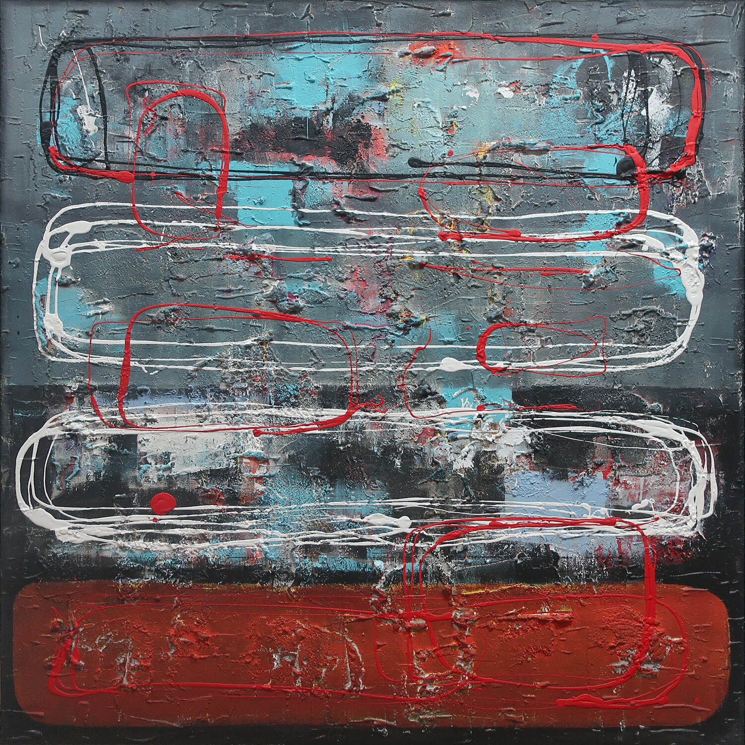 A247 Contemporary Abstract Informalism by Damian Pavlovic D Pavlovic Original painting for sale