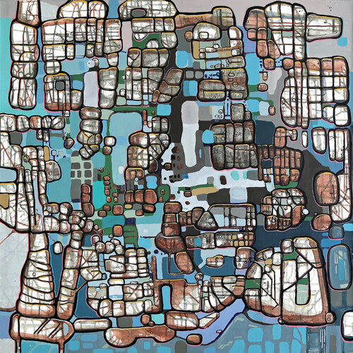 Fragments of Urban Memory by Fernando Jaramillo, Painting for Sale on Select