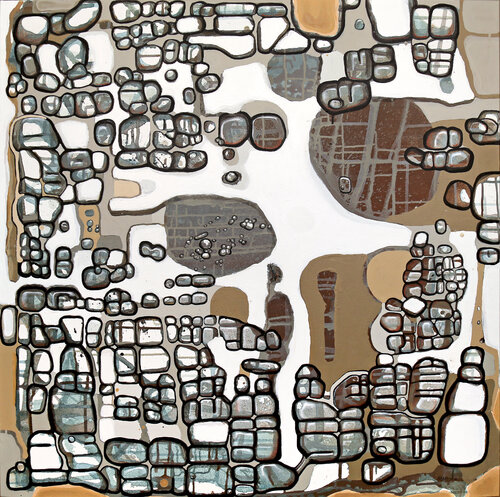 Cartography in White by Fernando Jaramillo, Painting for Sale on Select