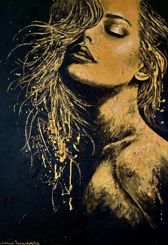 GOLDEN SERENITY von Ilona Hendriks, Malerei kaufen auf Select