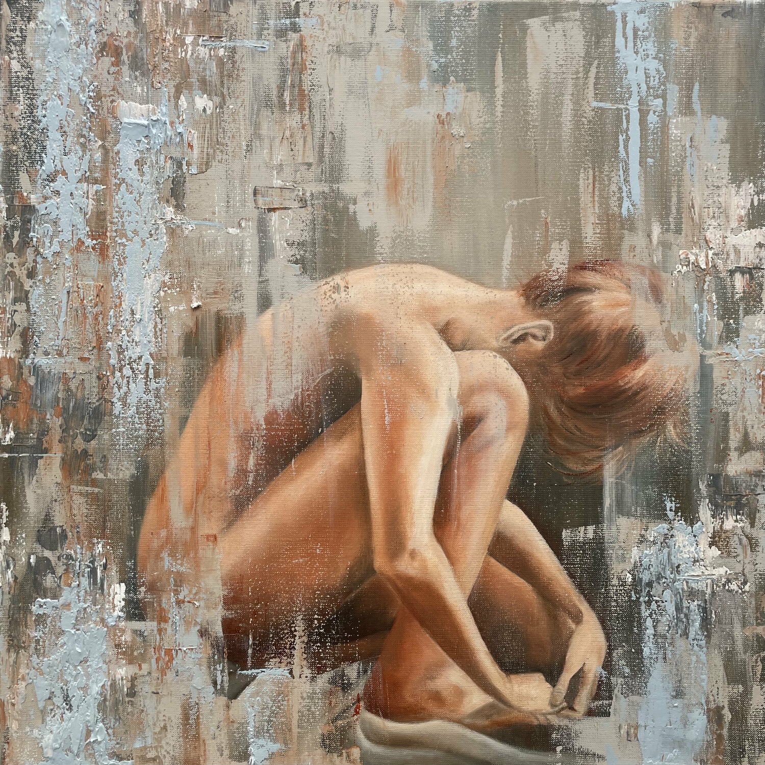 HOLD ME- female nude Ilona Hendriks Original painting for sale