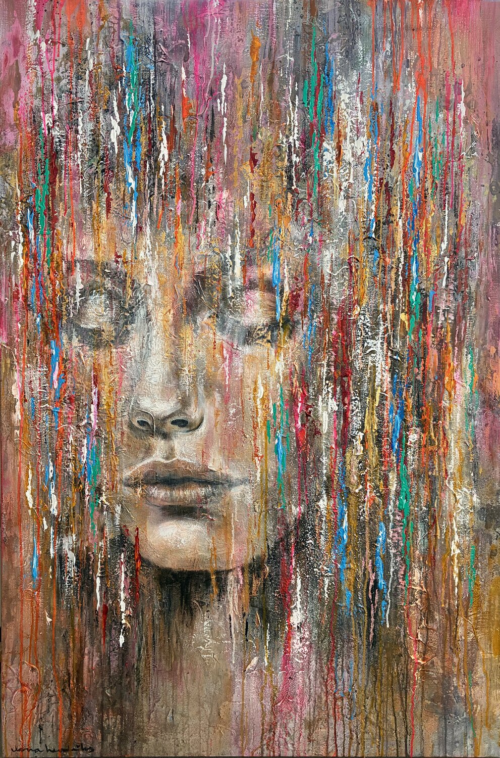 CONFETTI RAIN Ilona Hendriks Original painting for sale