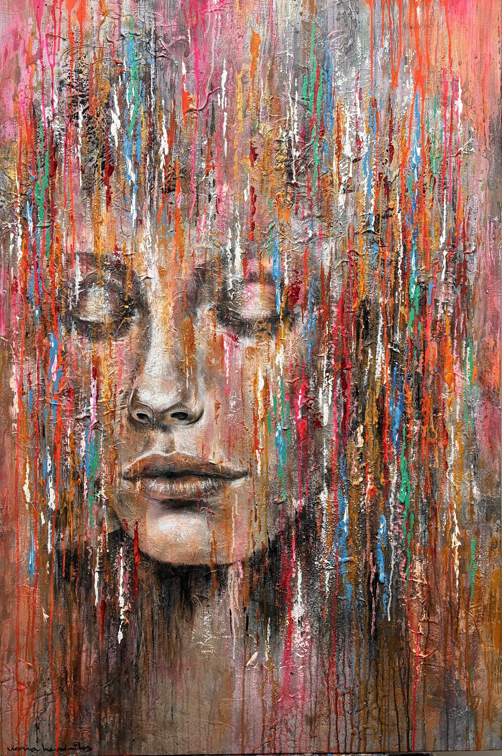 CONFETTI RAIN Ilona Hendriks Original painting for sale