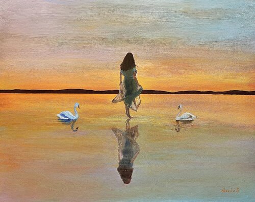 Swan Lake by Tom Blood, Painting for Sale on Select