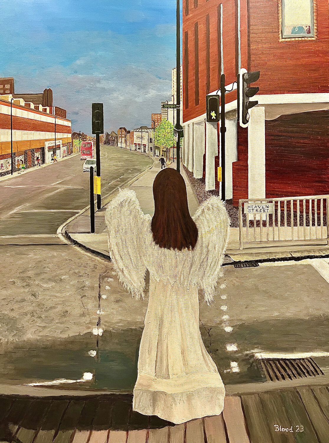 Angel Crossing Tom Blood Original painting for sale