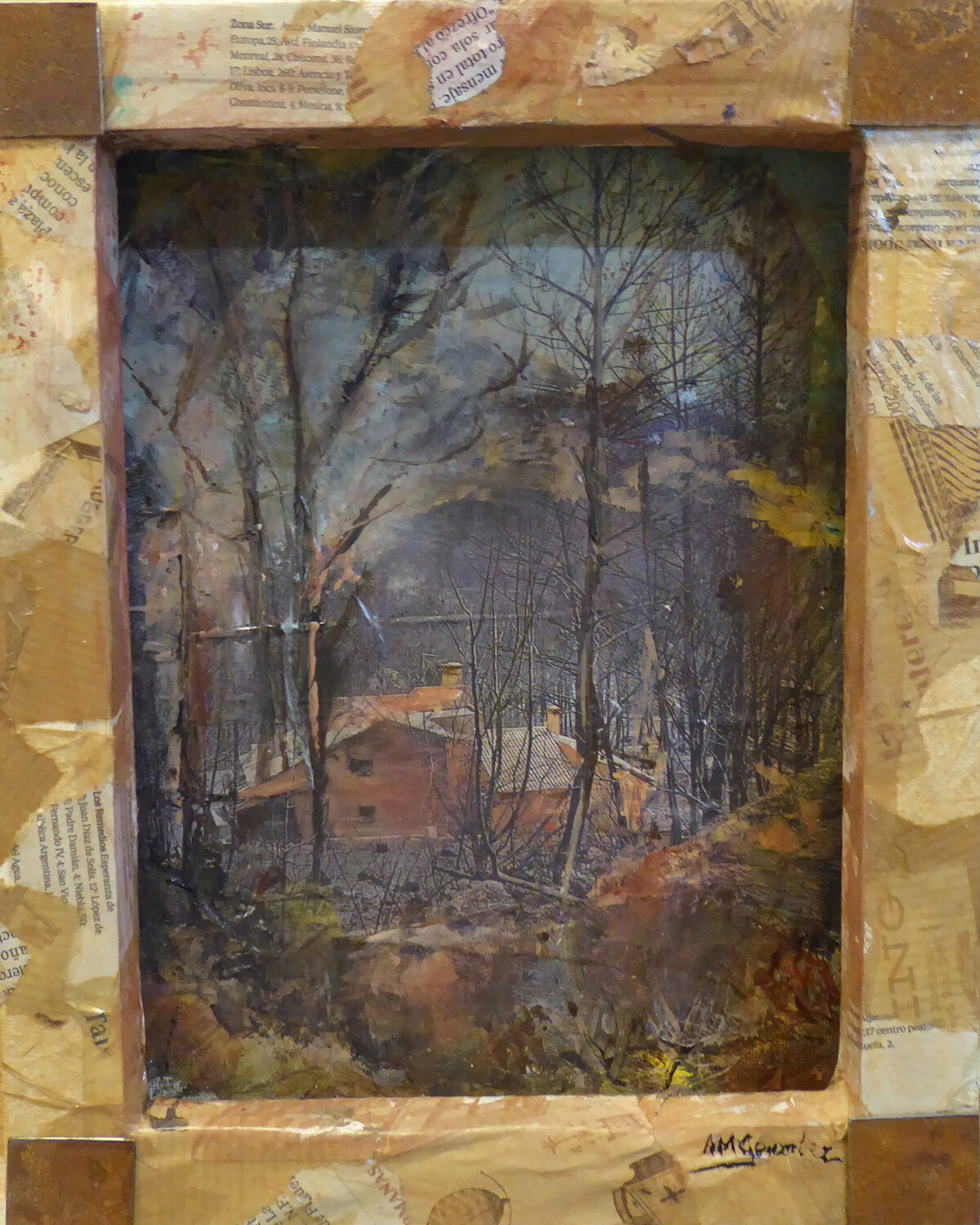 COLLAGE CASITA 1 Ana María González JIMÉNEZ Original painting for sale