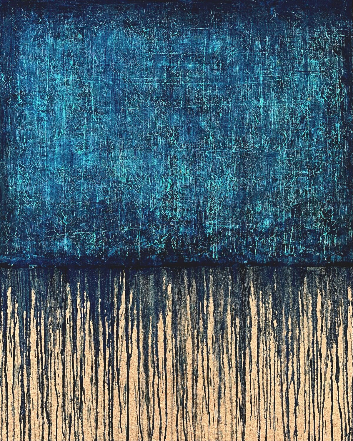 Blue No. 6 (On Cork) Carla Sá Fernandes Original painting for sale