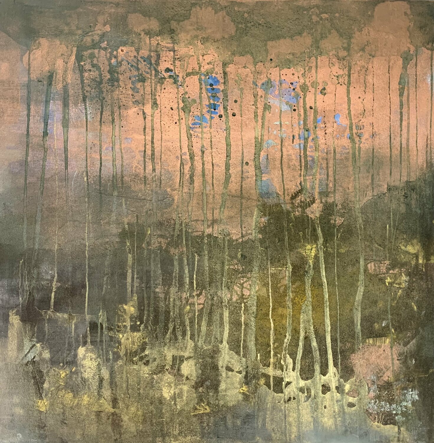 Hidden green forest Barbara Pastorino Original painting for sale