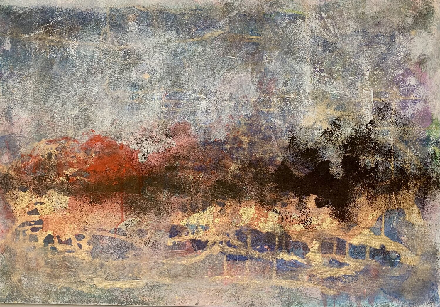 Red horizon Barbara Pastorino Original painting for sale