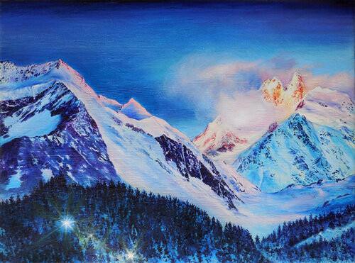 Alpenglow II by Anne Wölk, Painting for Sale on Select
