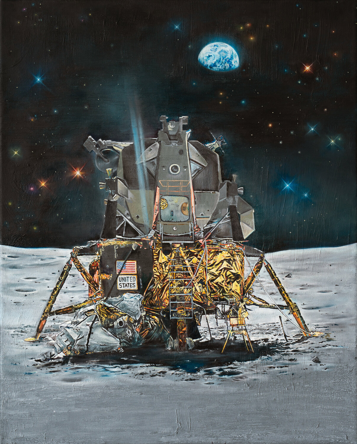 Apollo 16 Anne Wölk Original painting for sale