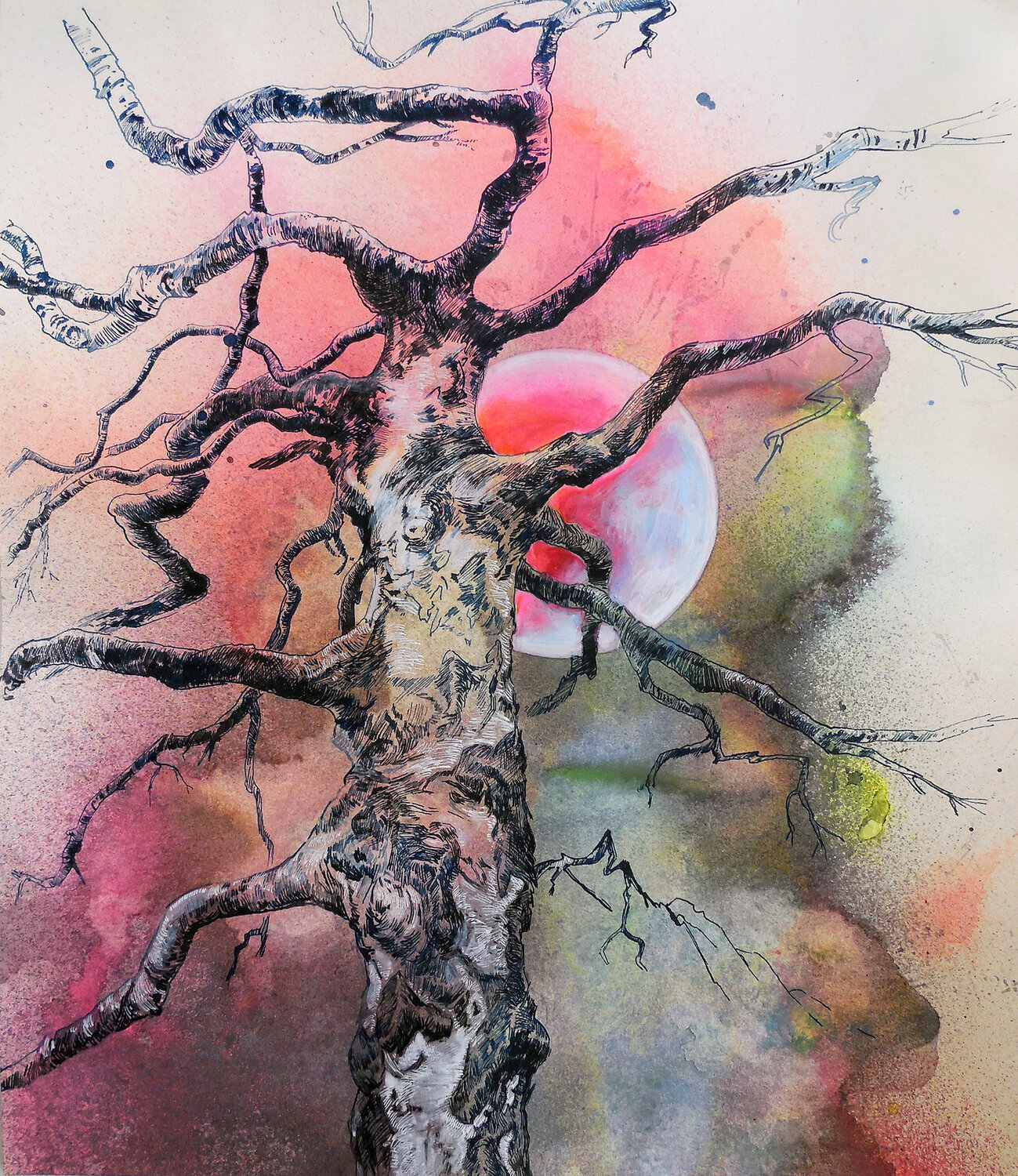 Weeping Birch (Trauerbirke) Anne Wölk Original painting for sale