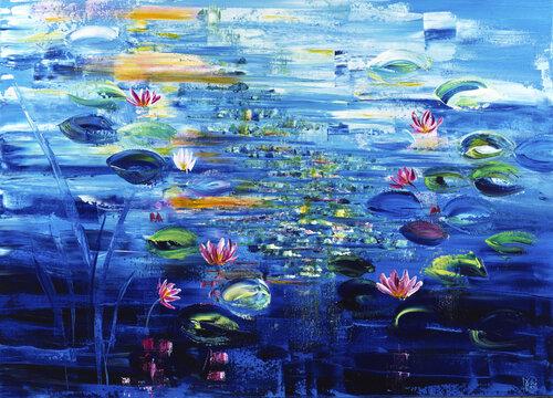 nymphéas 201 by Joëlle Kem Lika, Painting for Sale on Select