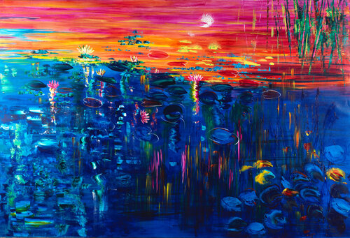 nymphéas 208 by Joëlle Kem Lika, Painting for Sale on Select