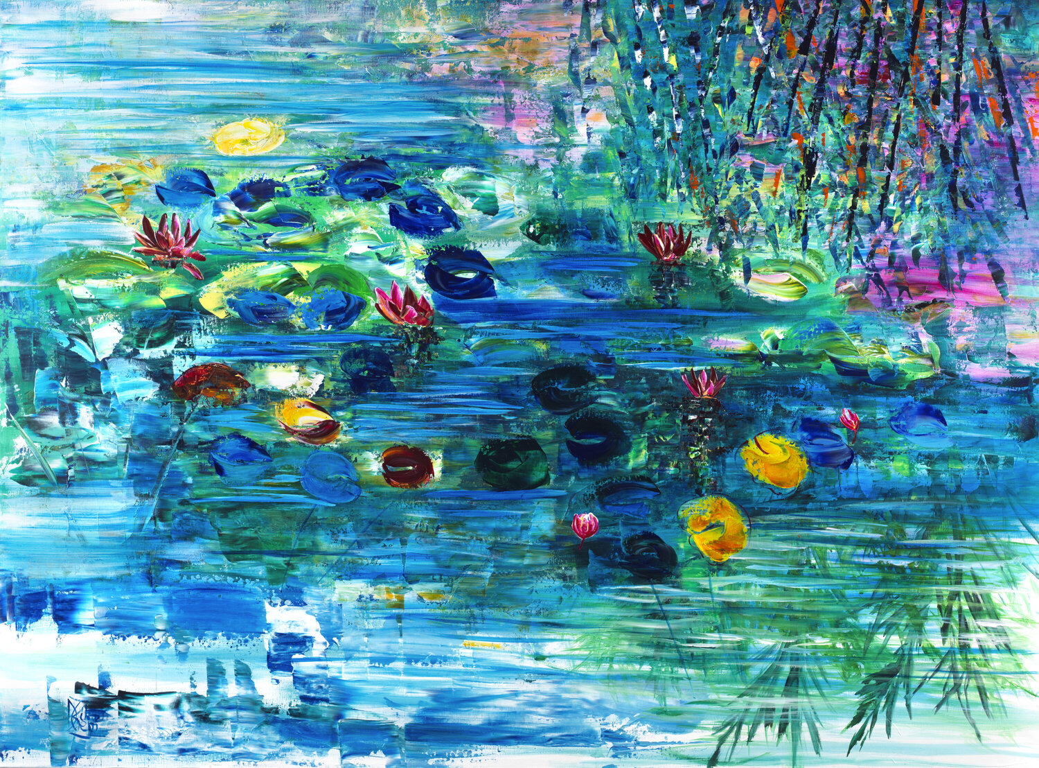 nymphéas 130 Joëlle Kem Lika Original painting for sale