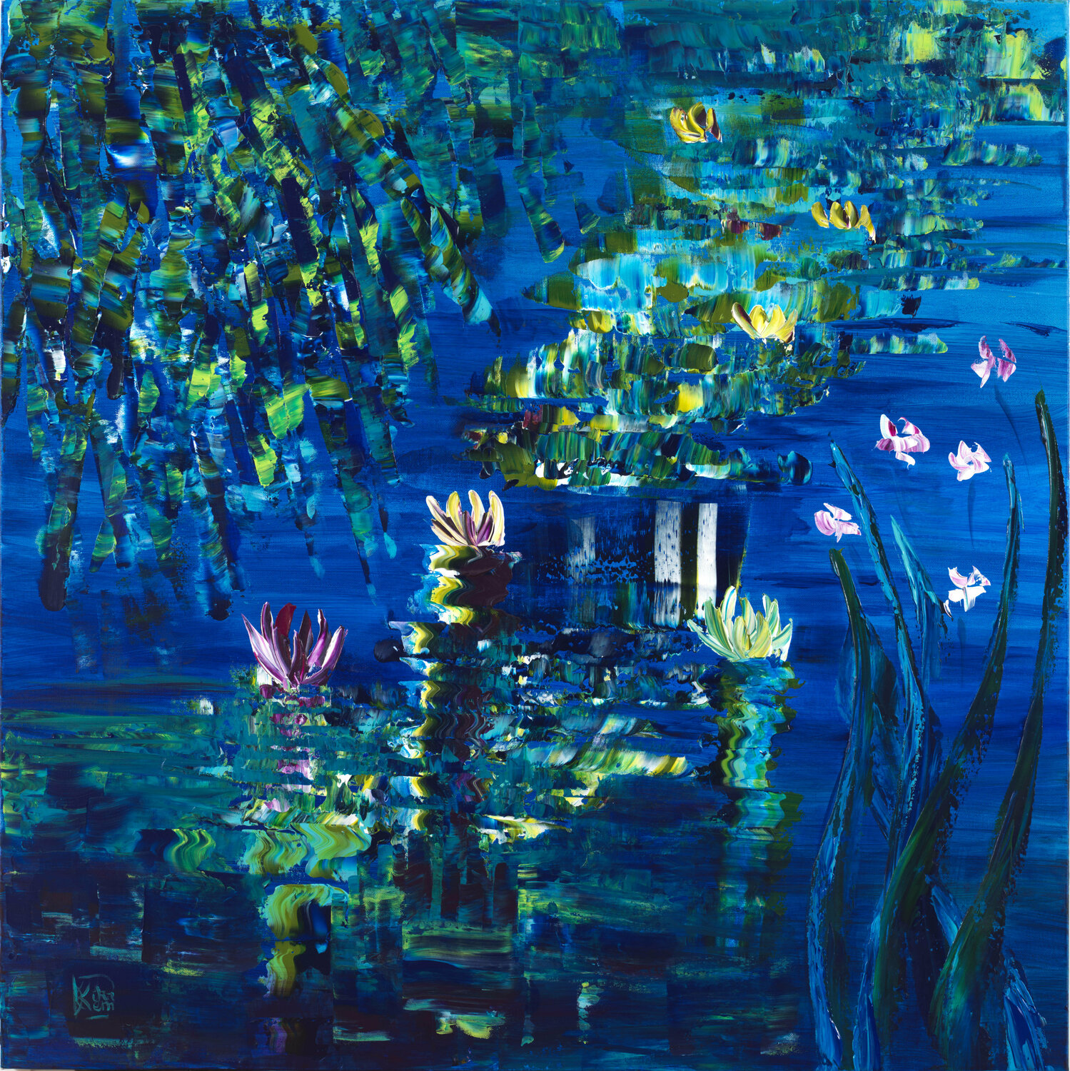 nymphéas 121 Joëlle Kem Lika Original painting for sale