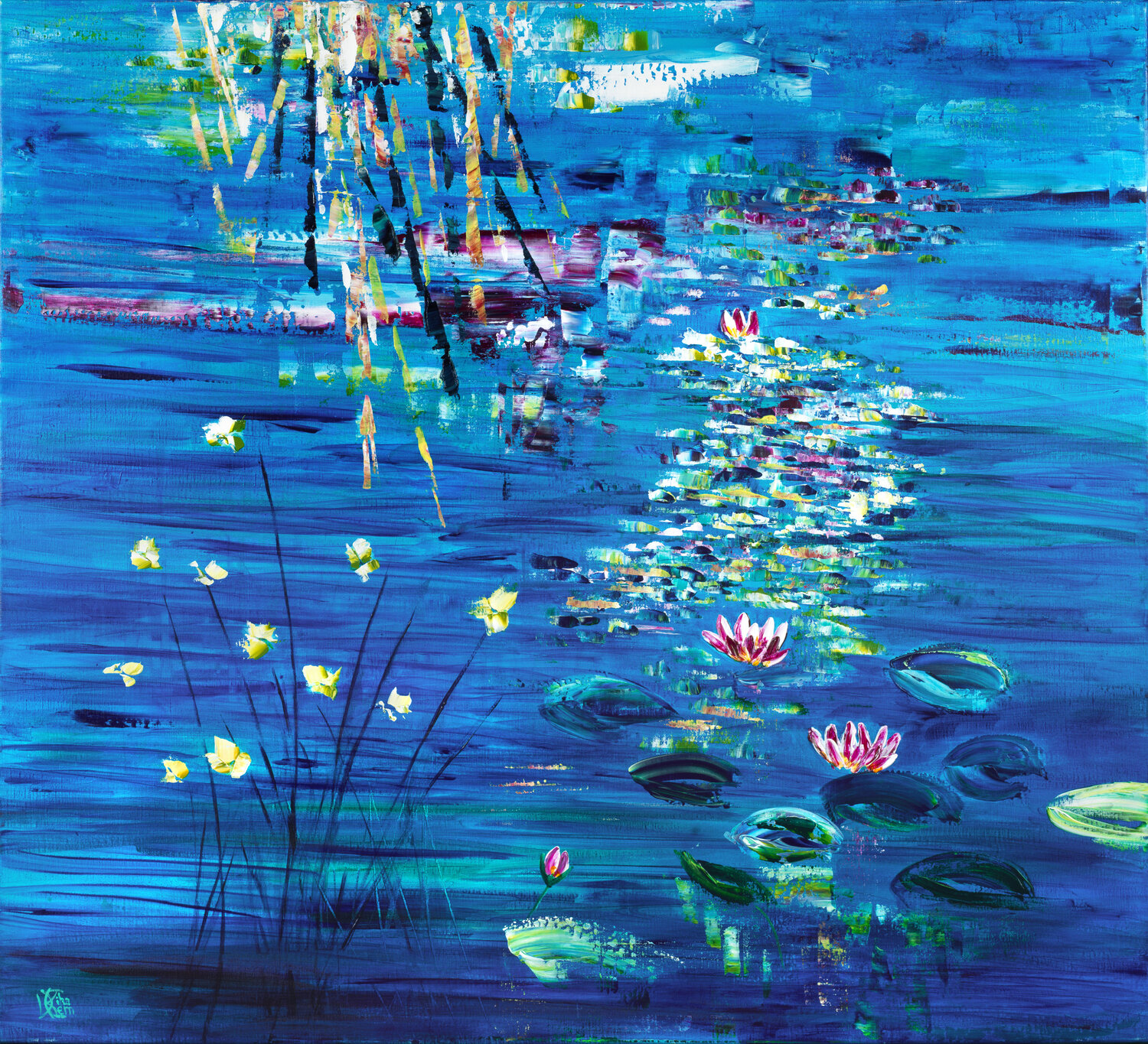 nymphéas 183 Joëlle Kem Lika Original painting for sale