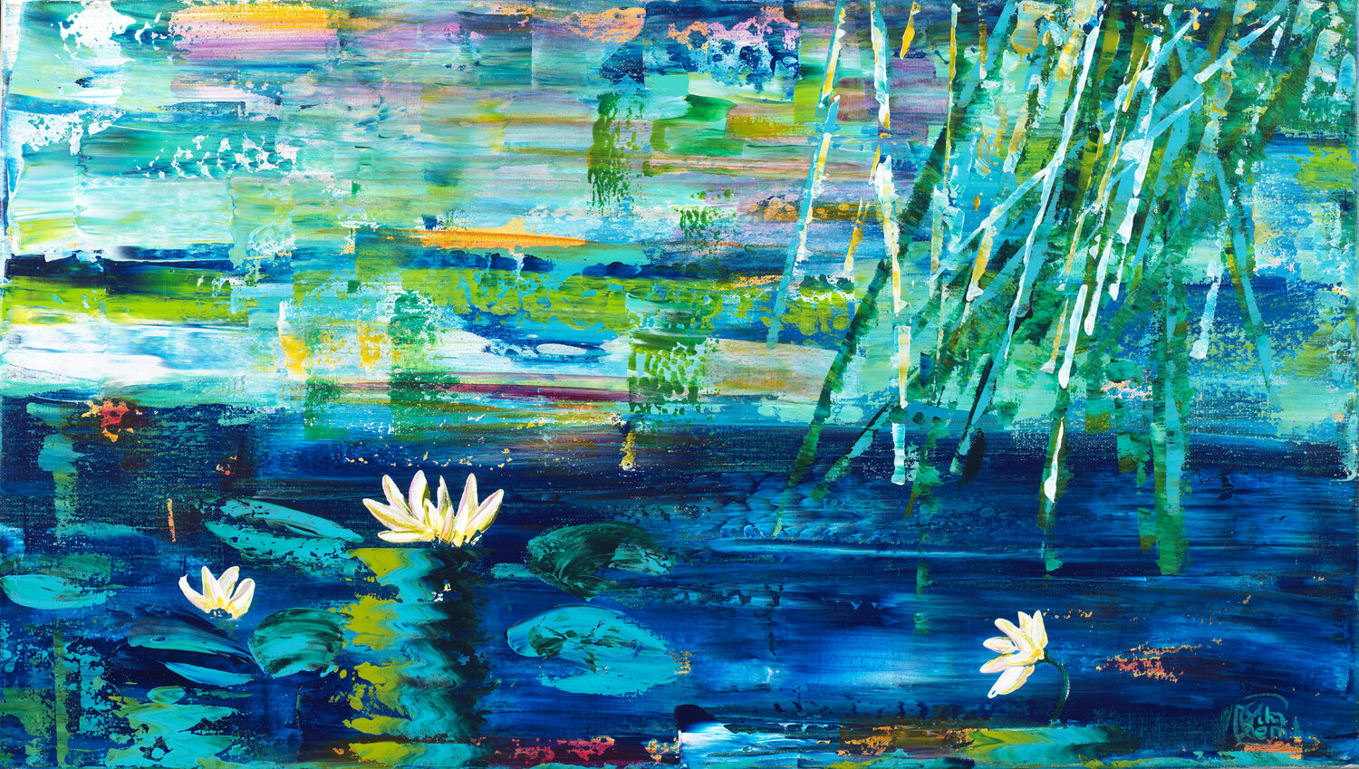 nymphéas 193 Joëlle Kem Lika Original painting for sale