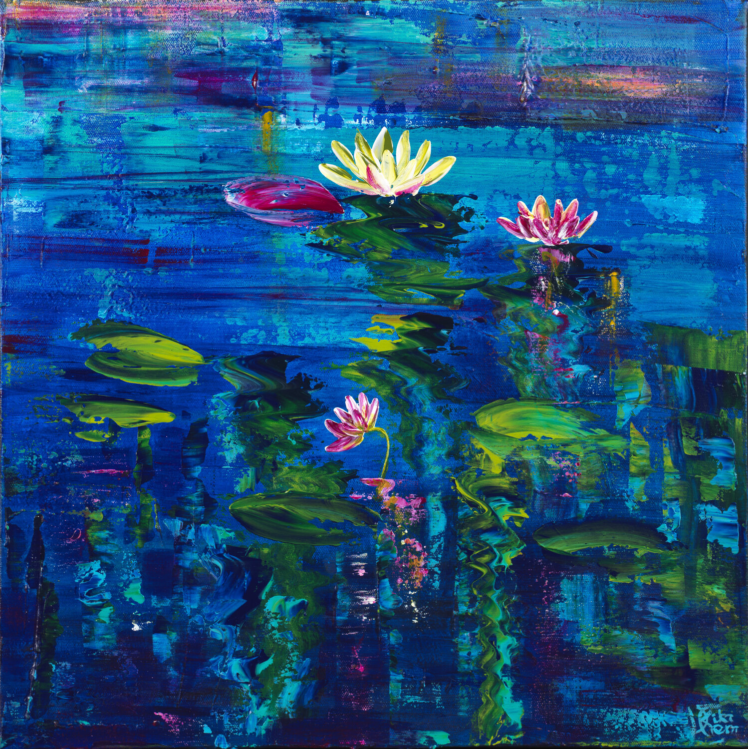 nymphéas 195 Joëlle Kem Lika Original painting for sale