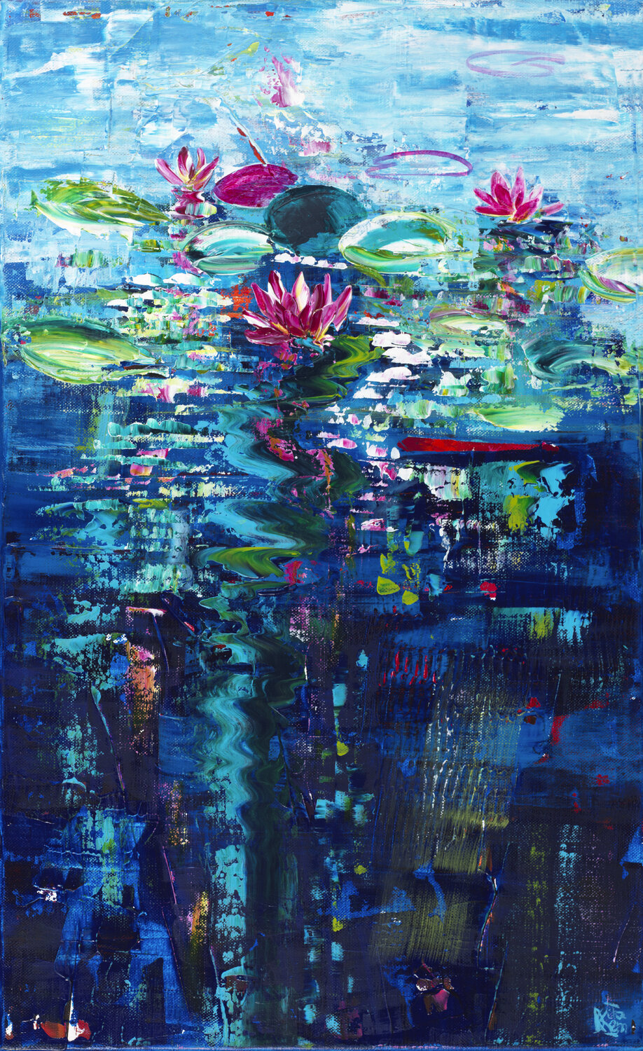 nymphéas 198 Joëlle Kem Lika Original painting for sale