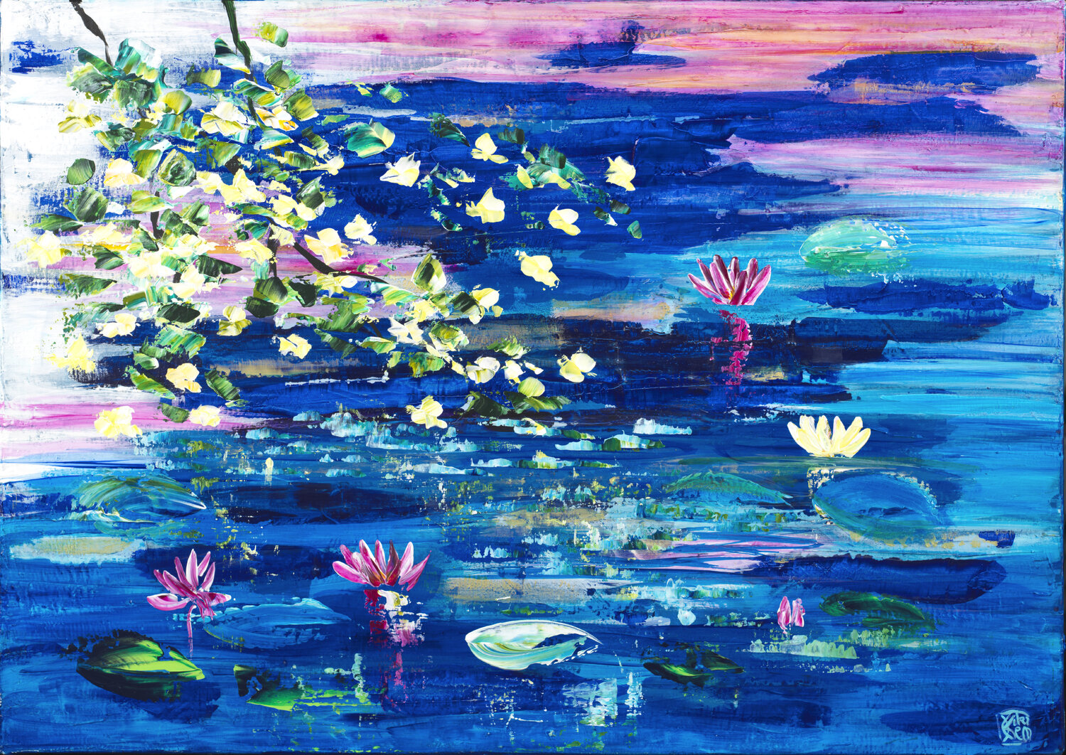 nymphéas 200 Joëlle Kem Lika Original painting for sale