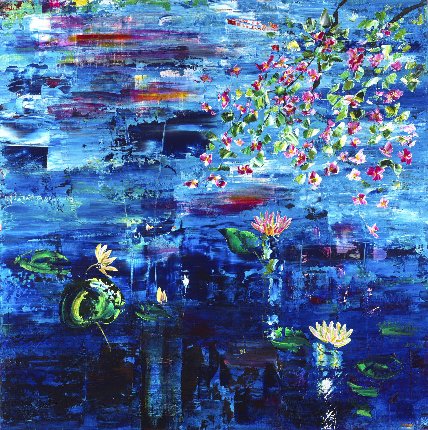 nymphéas 187 Joëlle Kem Lika Original painting for sale