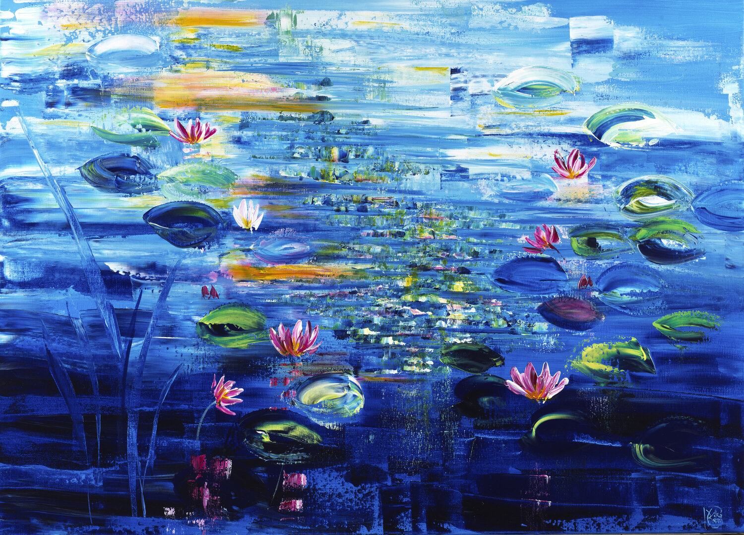 nymphéas 201 Joëlle Kem Lika Original painting for sale