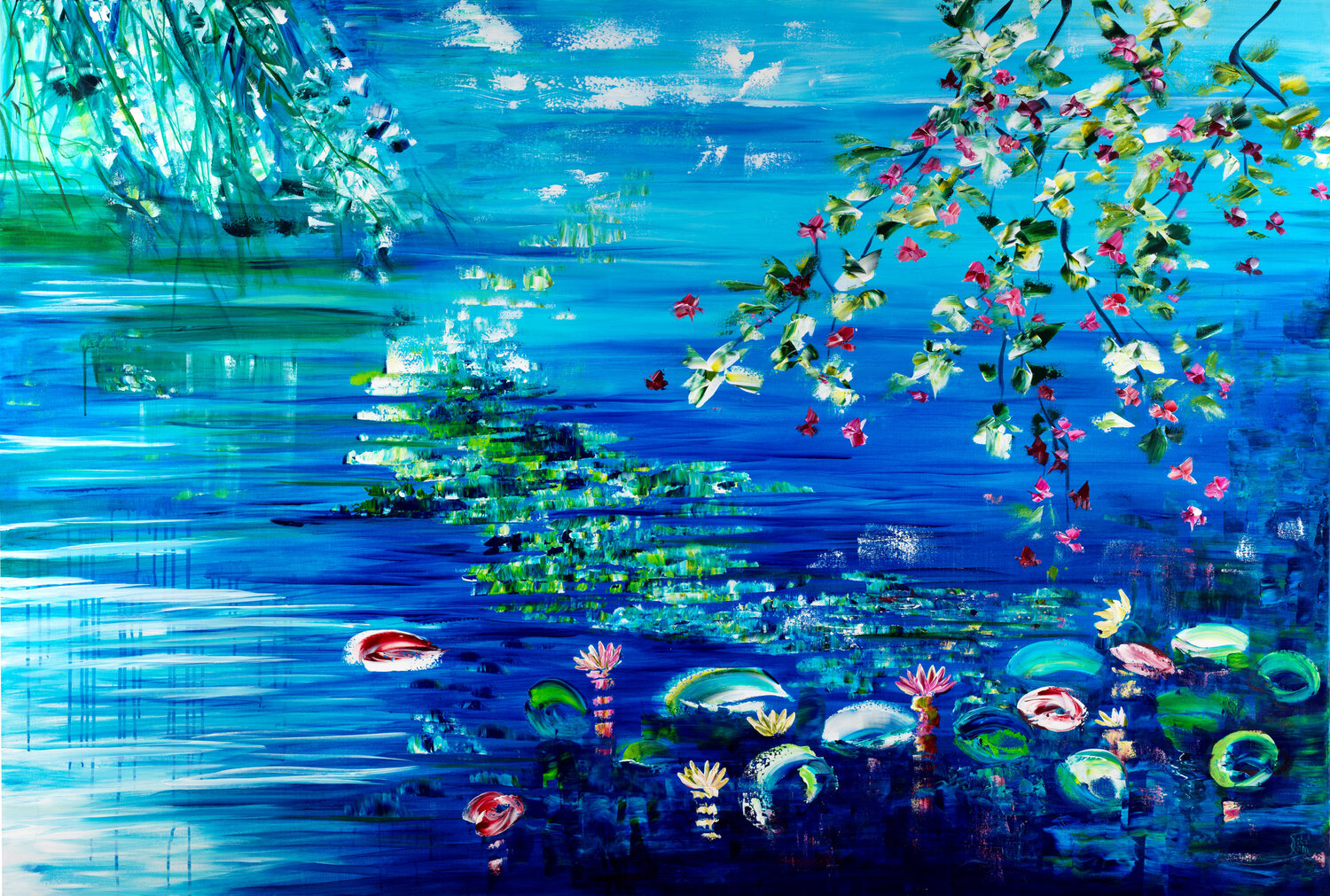 nymphéas 206 Joëlle Kem Lika Original painting for sale