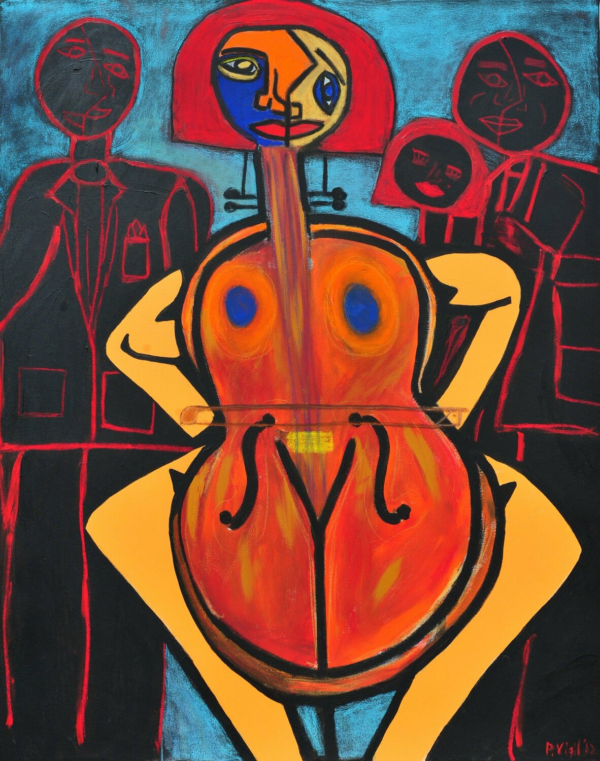 Cello Peter Vigil Original painting for sale