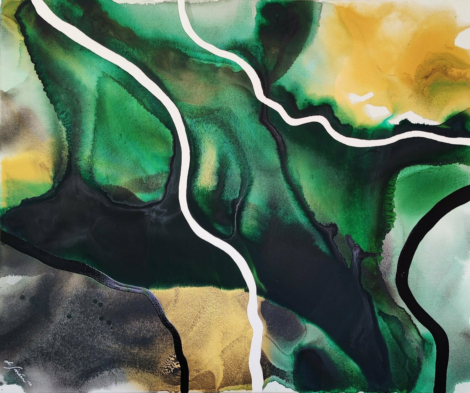 Deep diving Lotta Sirén Original painting for sale