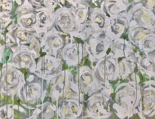 WHITE ROSES by Gabriela Lavezzari, Painting for Sale on Select