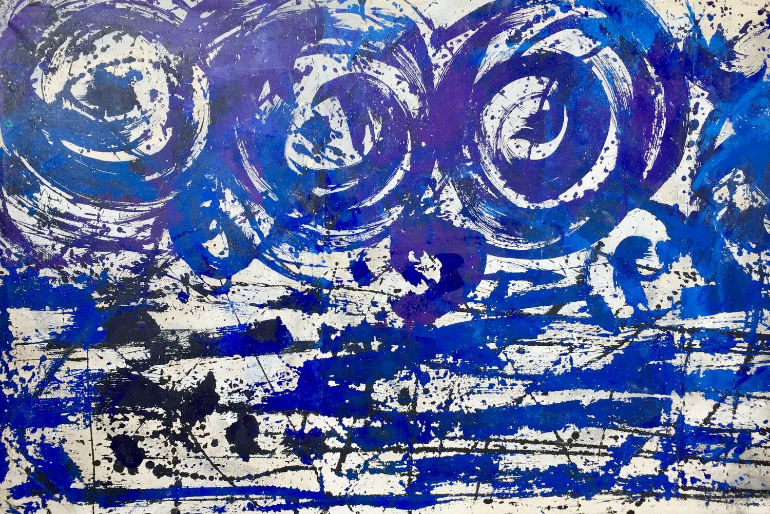 COLISIÓN DE PARTÍCULAS Gabriela Lavezzari Original painting for sale