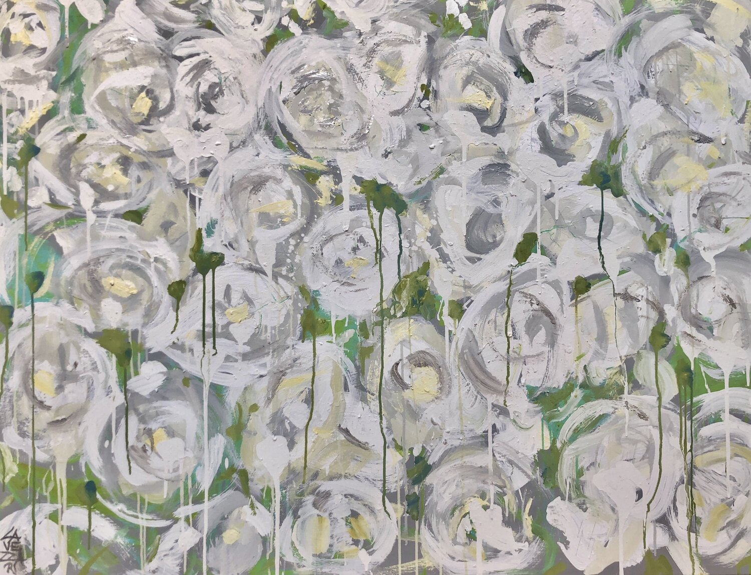 WHITE ROSES Gabriela Lavezzari Original painting for sale