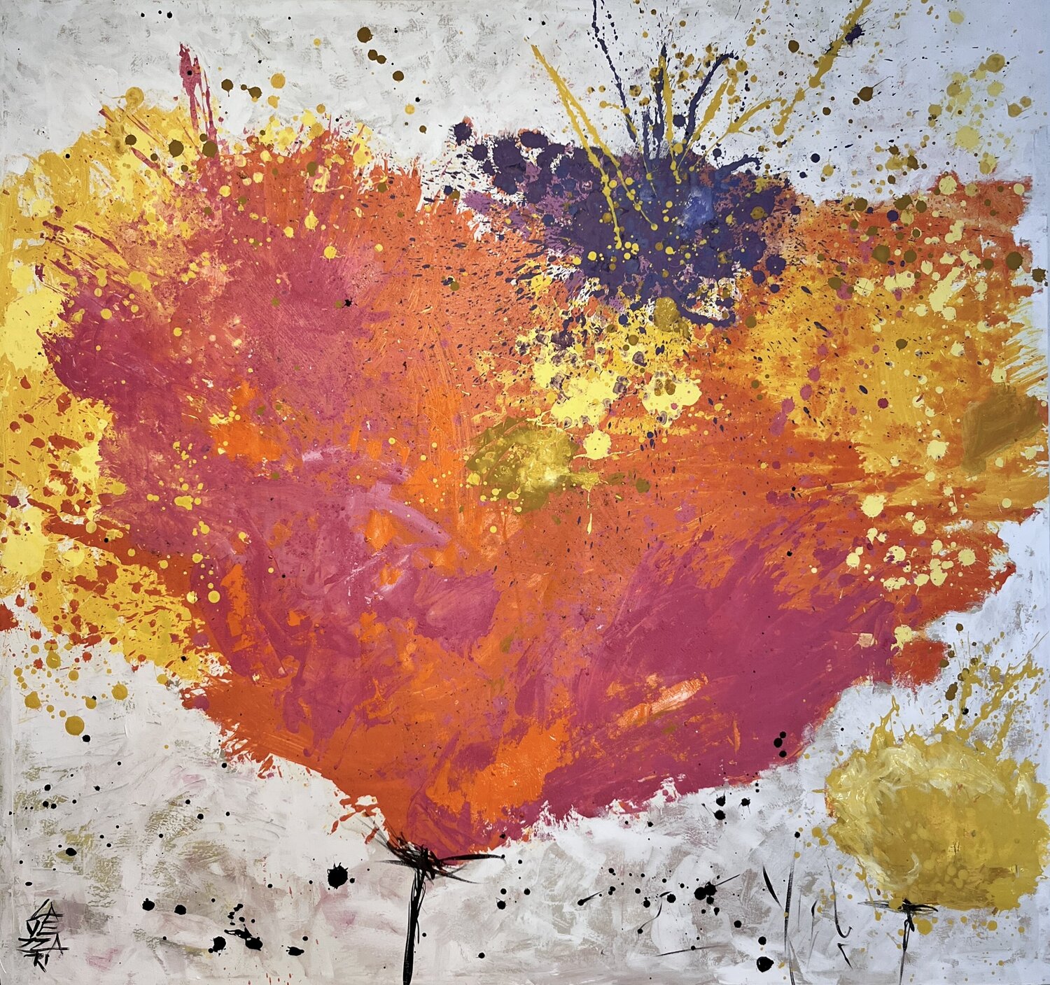 BIG FLOWER Gabriela Lavezzari Original painting for sale