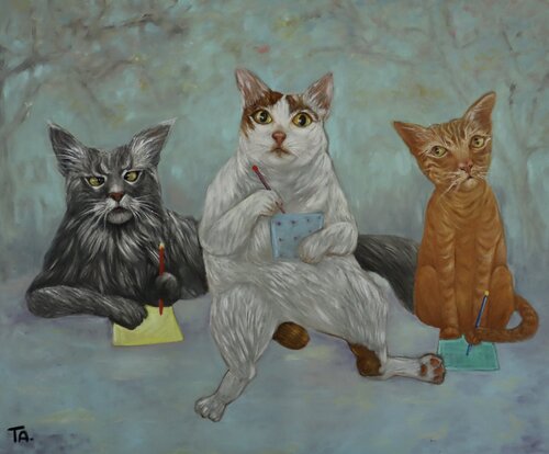 Jaguar, Karl and Peanut by Ta Byrne, Painting for Sale on Select