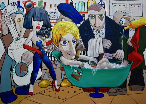 Bubbles and Jazz by Ta Byrne, Painting for Sale on Select